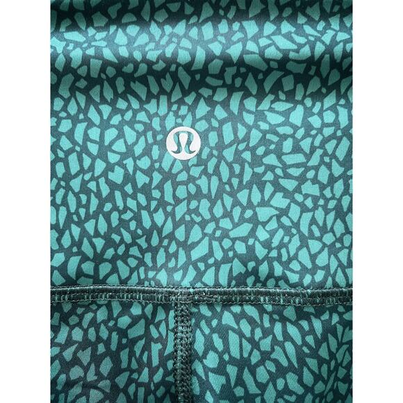 Lululemon Wunder Under Hi-Rise Miss Mosaic Hunter Green Size 4 EUC - Picture 3 of 11